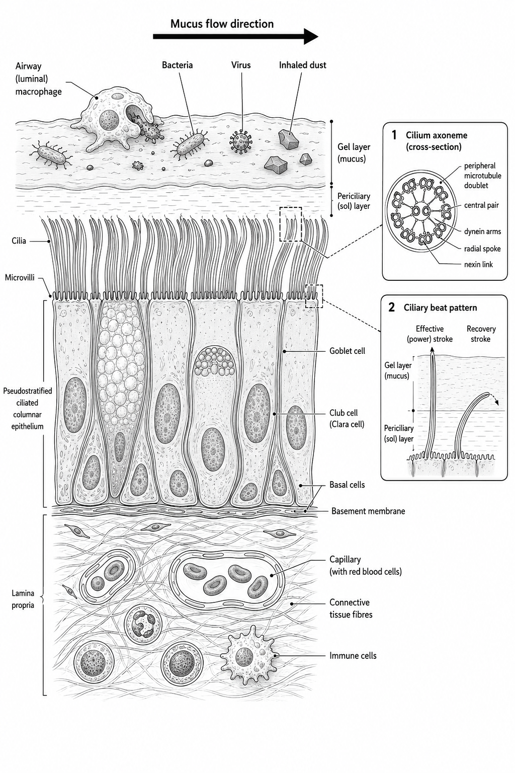 Airway conditioning and the mucociliary escalator